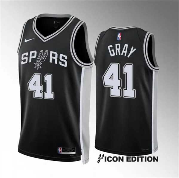 Men's San Antonio Spurs #41 Raiquan Gray Black 2022-23 Icon Edition Stitched Basketball Jersey Dzhi,We sell and wholesale Men's San Antonio Spurs #41 Raiquan Gray Black 2022-23 Icon Edition Stitched Basketball Jersey Dzhi on line form chian!